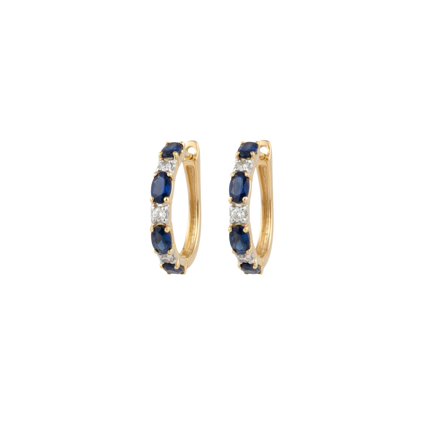 Aretes Bella Zafiro Con Brillantes Oro Amarillo 14K