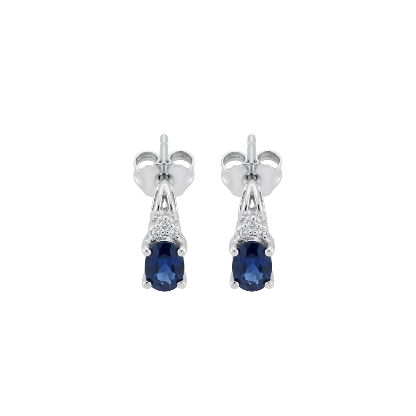 Aretes Talia Zafiro Oro Blanco 14K