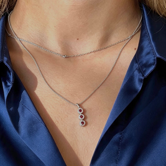 Gargantilla Aina Brillante Oro Blanco 14K