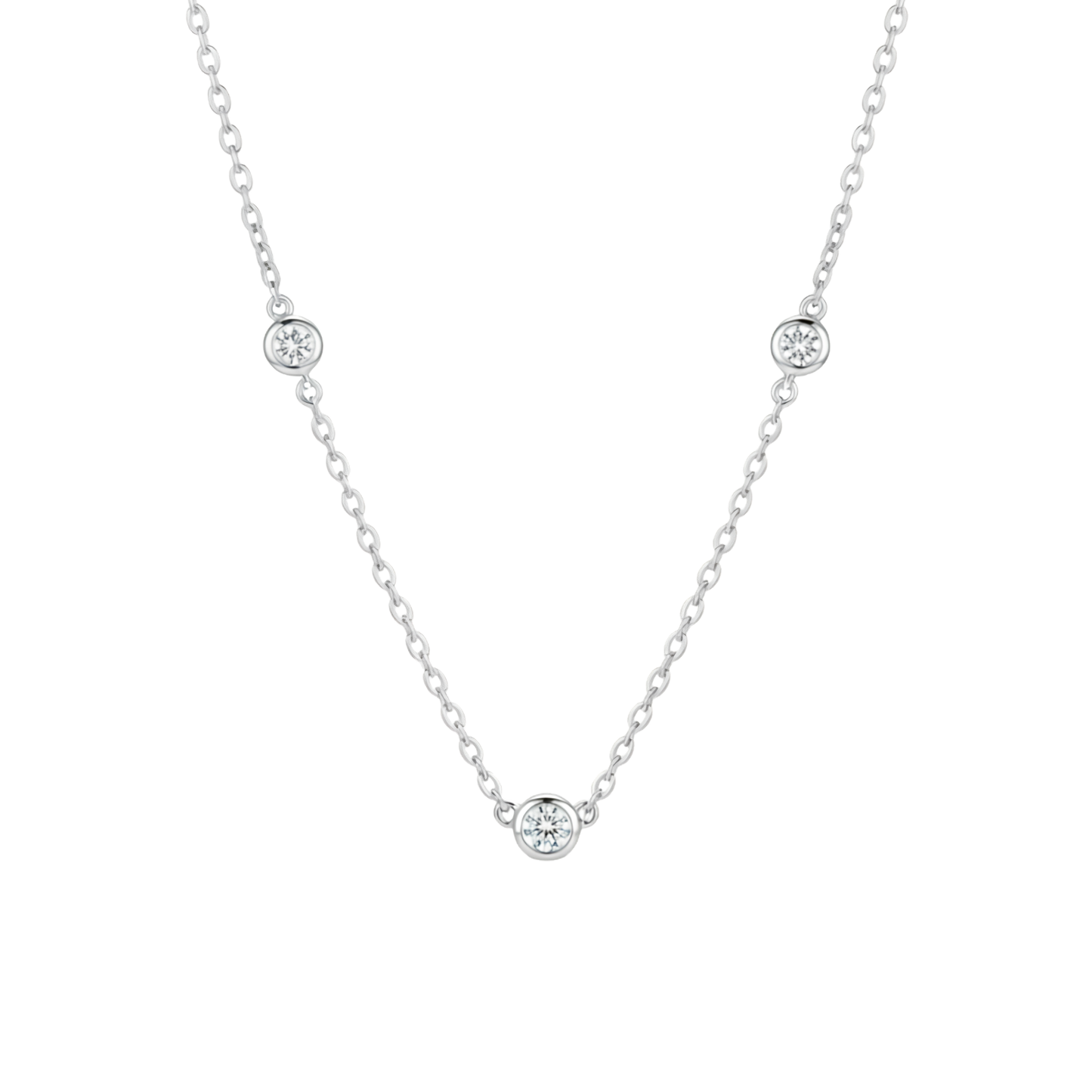 Gargantilla Aina Brillante Oro Blanco 14K