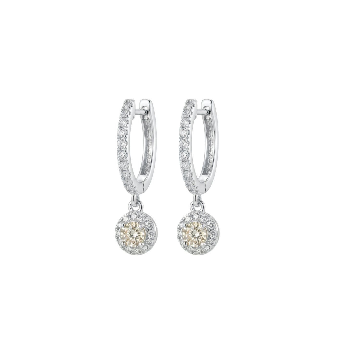 Aretes Ivy Brillante Oro Blanco 14K