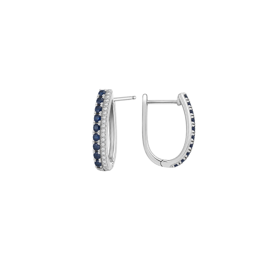 Arracadas zafiro con diamante 14k