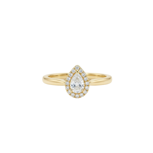 Anillo compromiso pera 10k