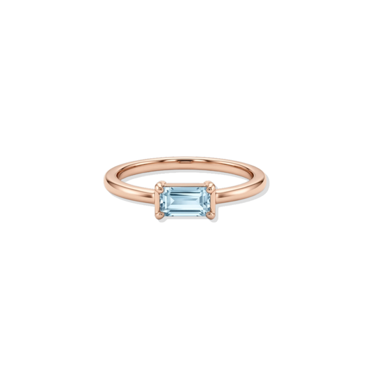 Anillo Elan Topacio Azul 14k
