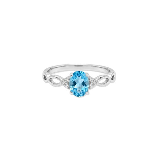 Anillo Siena Topacio Azul 14k