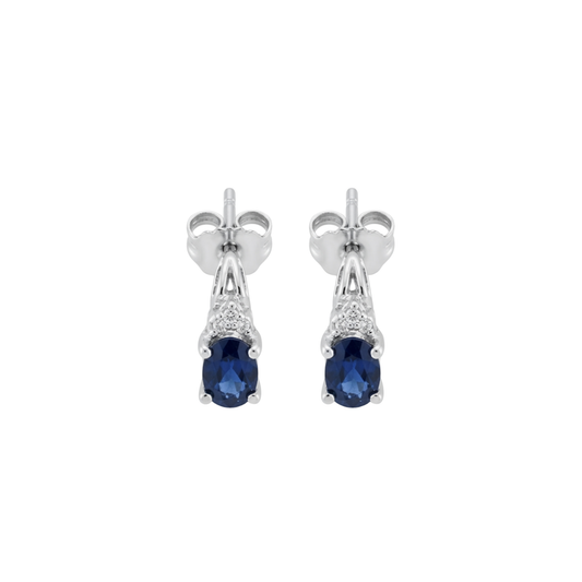 Aretes Talia Zafiro Oro Blanco 14K