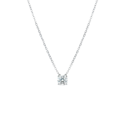 Collar diamante flotante 14k