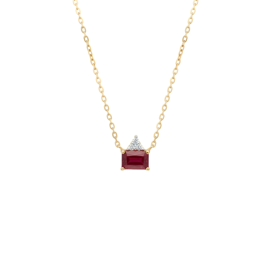 Collar rubi y diamante princesa