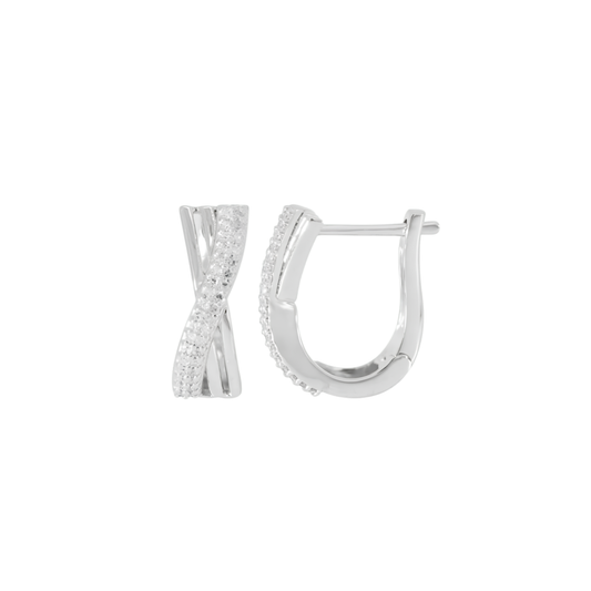 Arracadas trenzadas oro blanco 14k
