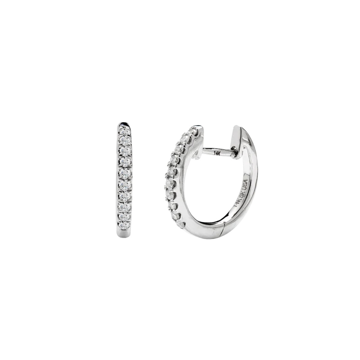 Arracadas mini diamante 14k