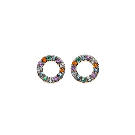 Studs aro multicolor 14k