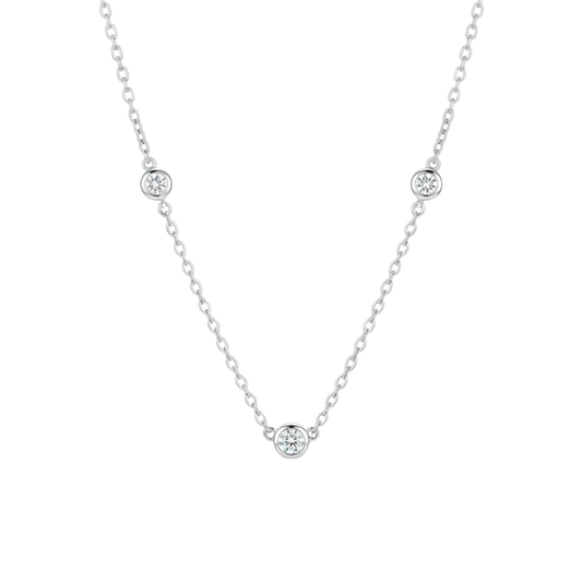 Gargantilla Aina Brillante Oro Blanco 14K
