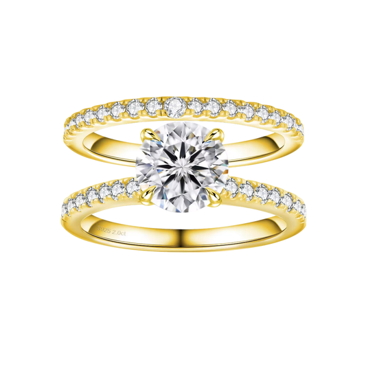 Conjunto churumbela y anillo de compromiso moissanita