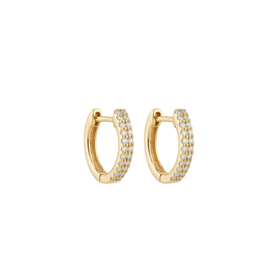 Arracadas dobles Diamond 14k