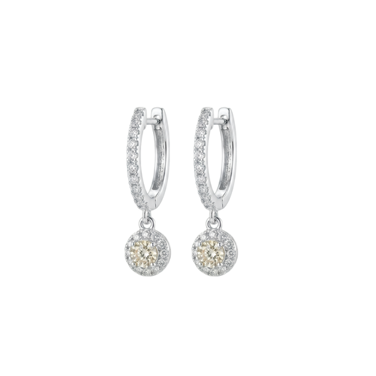 Aretes Ivy Brillante Oro Blanco 14K