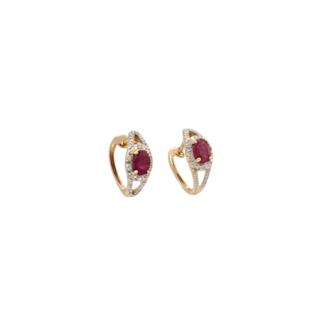 Arracadas rubi 14k